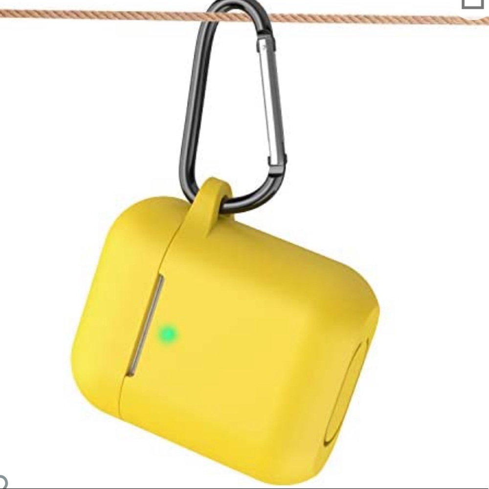 Protective AirPod Case With Clip Yellow New